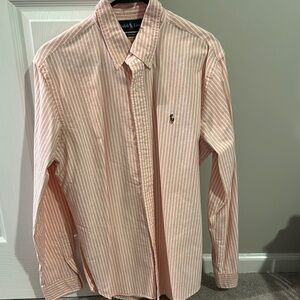 Men's orange Striped Shirt
